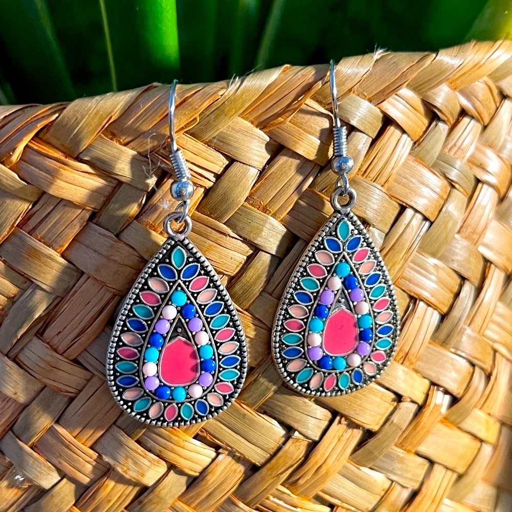 Colorful Boho Teardrop Earrings